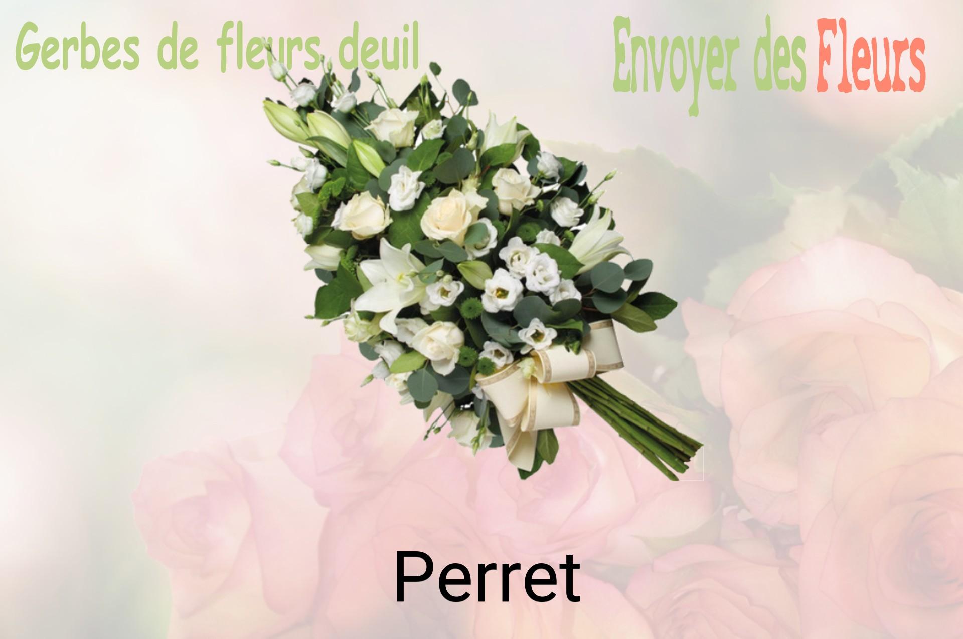 Gerbe de fleurs de deuil livrée à Perret